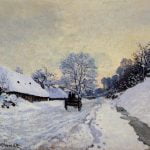 A Cart on the Snow Covered Road with Saint-Simeon Farm