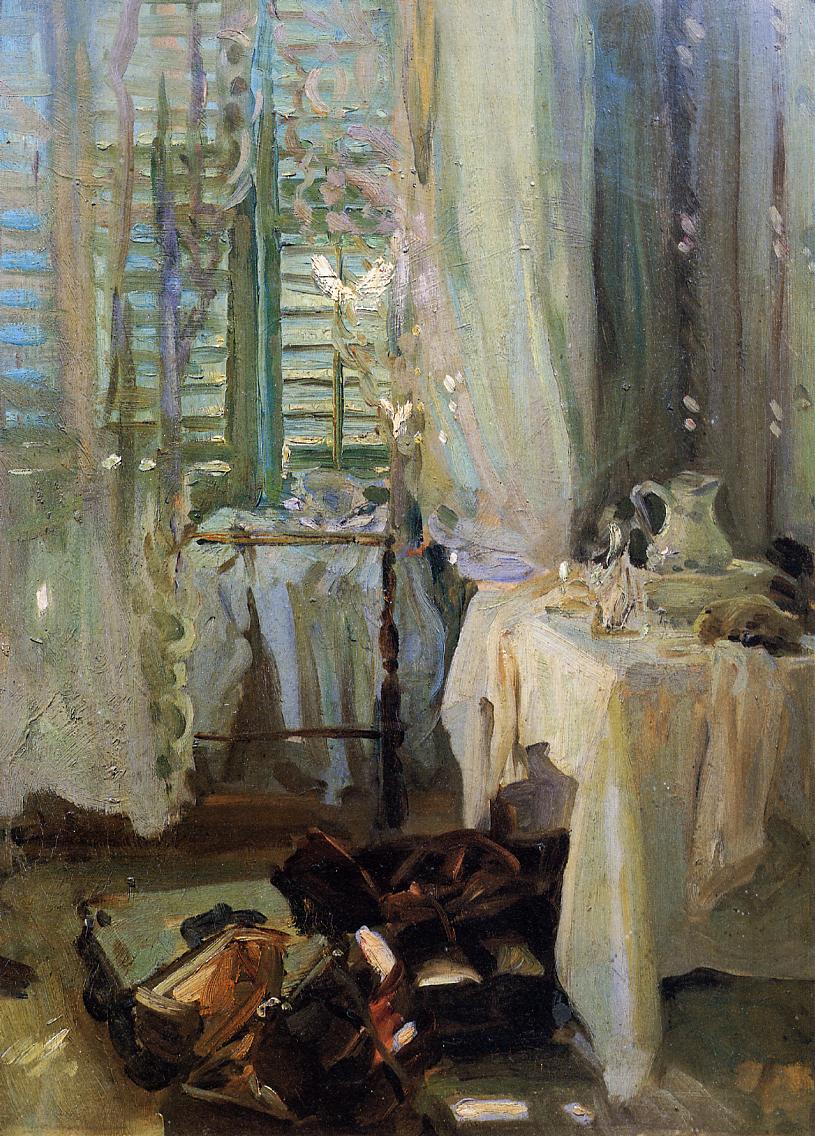 A-Hotel-Room-1906-1907-John-Singer-Sargent-Reproductie-Schilderij-1 A Hotel Room - Afbeelding 1