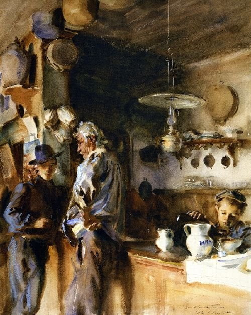 A-Venetian-Interior-John-Singer-Sargent-Reproductie-Schilderij A Venetian Interior - Afbeelding 1