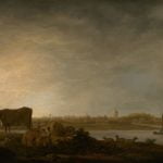 A View of Vianen with a Herdsman and Cattle by a River