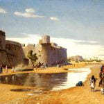 An Arab Caravan outside a Fortified Town Egypt