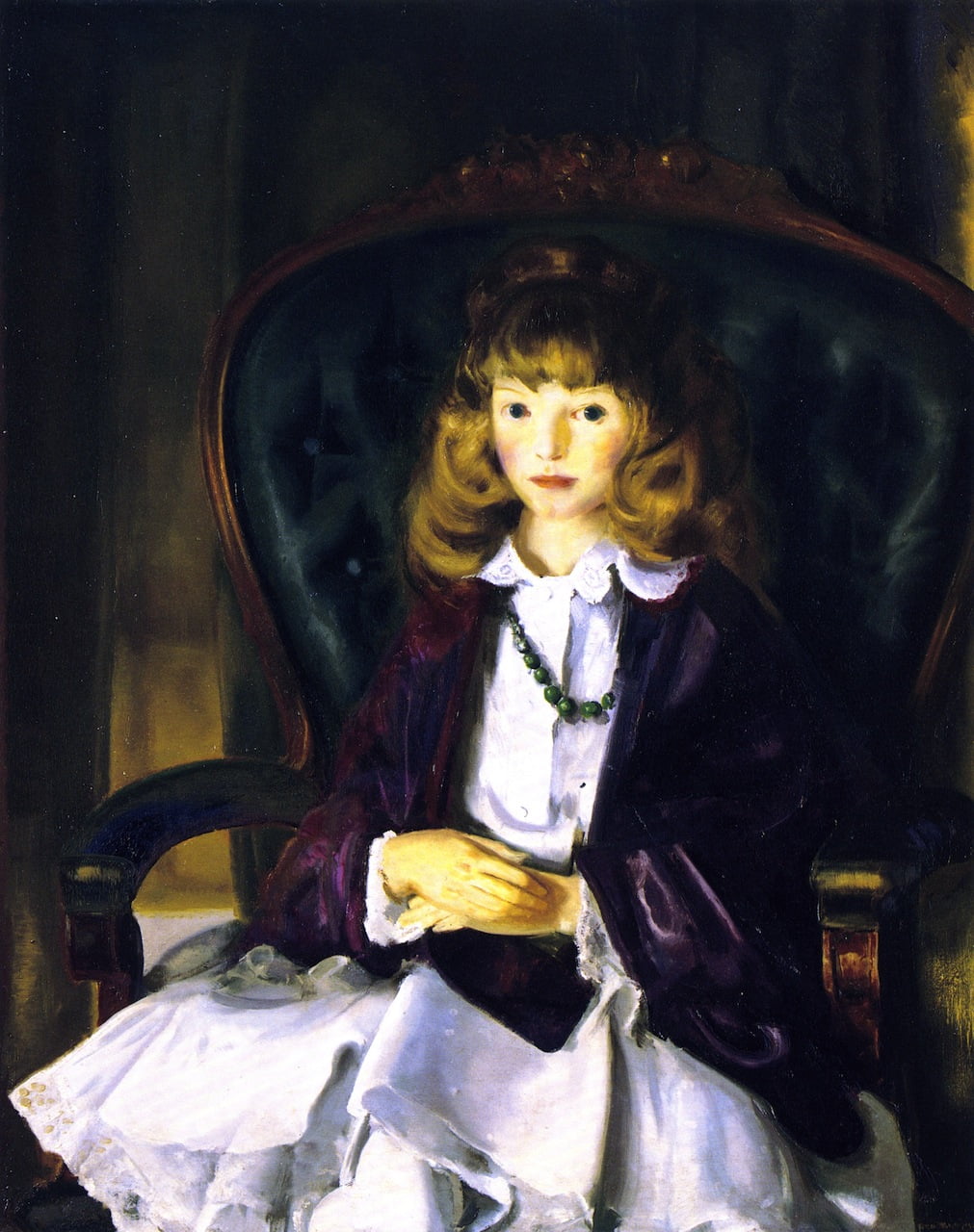 Anne-in-Purple-Wrap-George-Wesley-Bellows-Reproductie-Schilderij Anne in Purple Wrap - Afbeelding 1