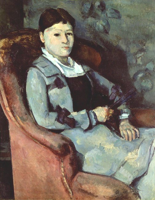 Artists-Wife-in-an-Armchair-Paul-Cezanne-Reproductie-Schilderij Artist’s Wife in an Armchair - Afbeelding 1