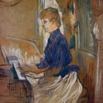 At the Piano-Madame Juliette Pascal in the Salon of the Chateau de Malrome