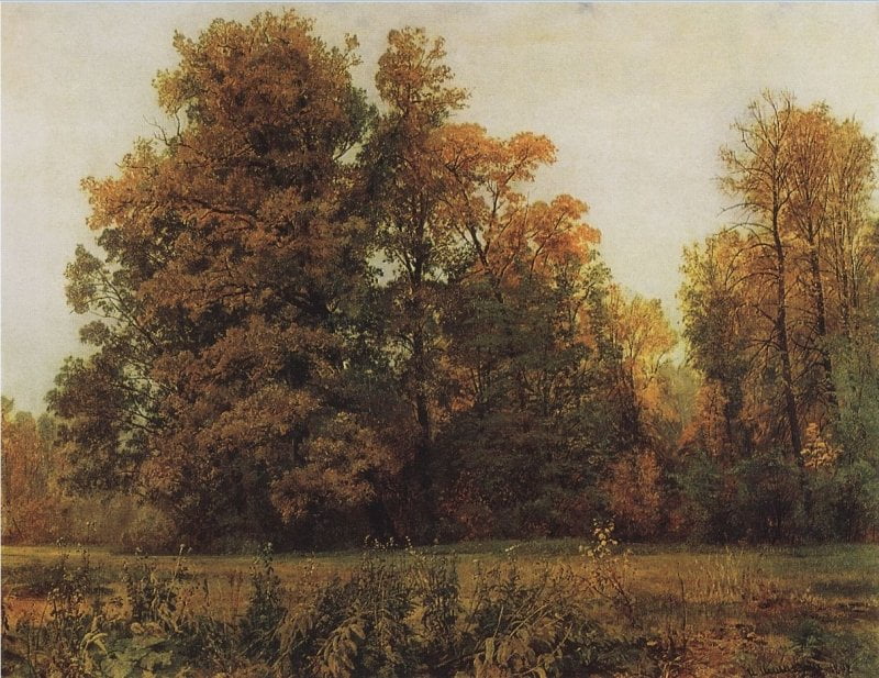 Autumn-Ivan-Ivanovich-Shishkin-Reproductie-Schilderij-1 Autumn - Afbeelding 1