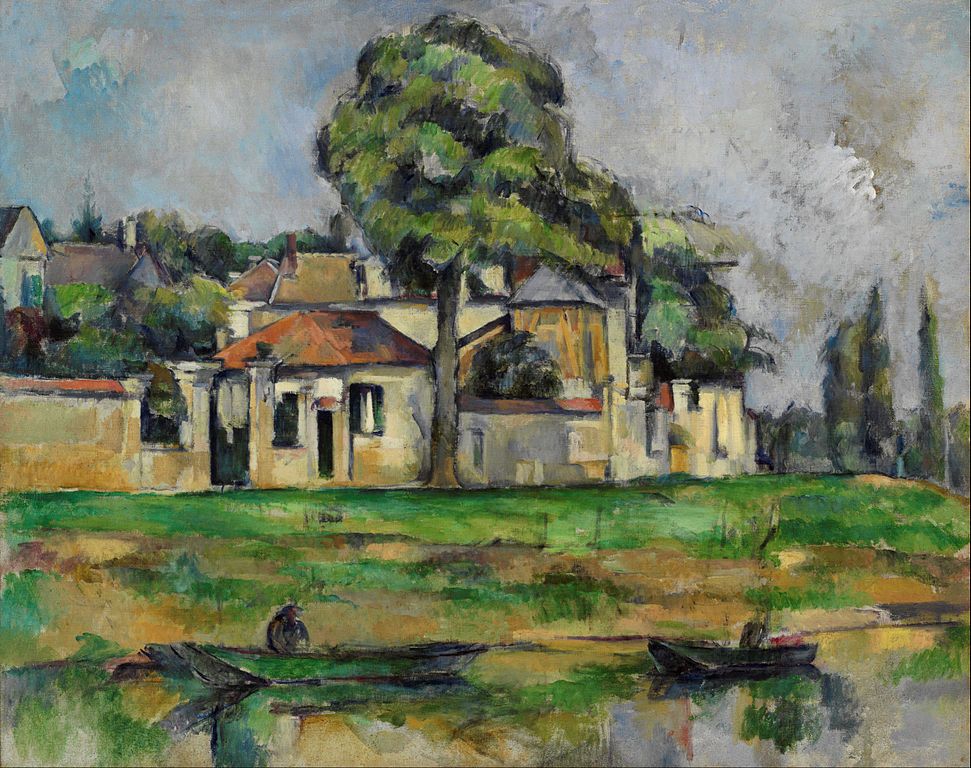 Banks-of-the-Marne-Paul-CEzanne-Reproductie-Schilderij Banks of the Marne - Afbeelding 1
