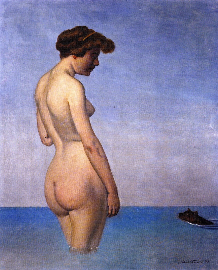 Bather-with-Dog-Felix-Vallotton-Reproductie-Schilderij Bather with Dog - Afbeelding 1