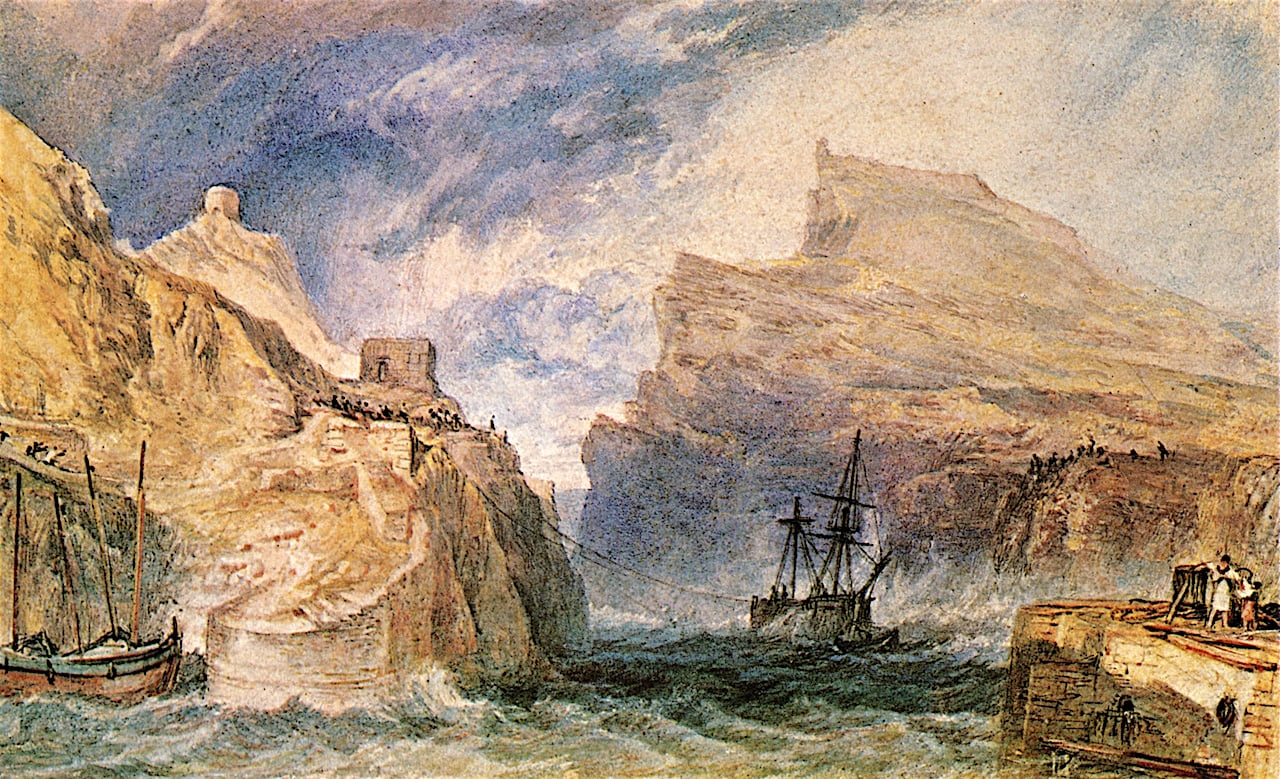 Boscastle-Cornwall-Joseph-Mallord-William-Turner-Reproductie-Schilderij Boscastle, Cornwall - Afbeelding 1