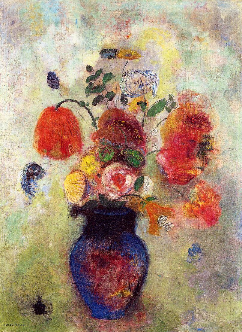 Bouquet-of-Flowers-1912-Odilon-Redon-Reproductie-Schilderij-1 Bouquet of Flowers - Afbeelding 1