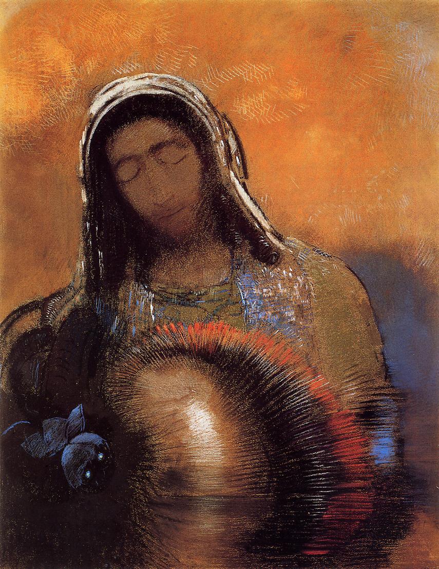 Buddha-Odilon-Redon-Reproductie-Schilderij Buddha - Afbeelding 1