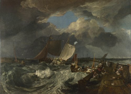 Calais-Pier-Joseph-Mallord-William-Turner-Reproductie-Schilderij Calais Pier - Afbeelding 1