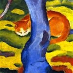 Cat behind a Tree