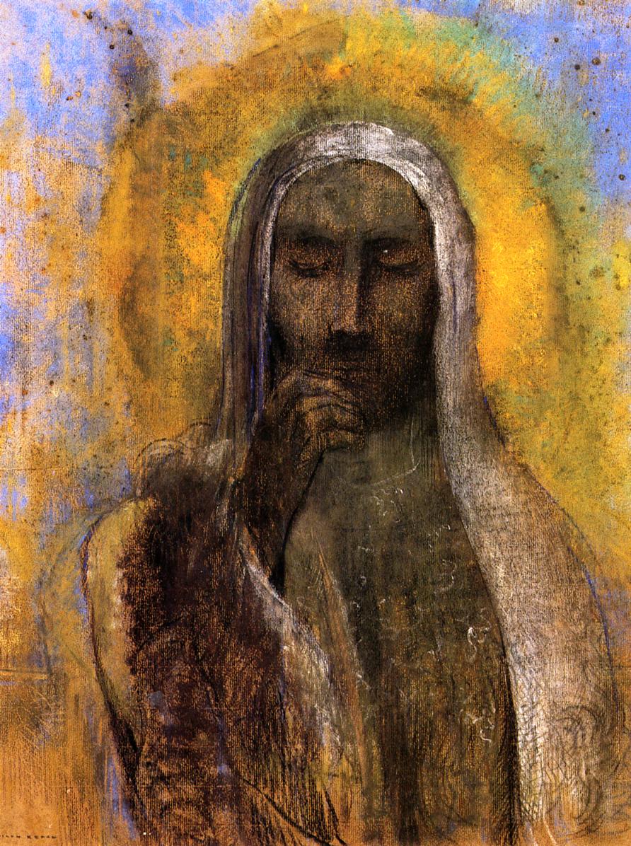 Christ-in-Silence-Odilon-Redon-Reproductie-Schilderij Christ in Silence - Afbeelding 1