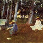 Claude Monet Painting by the Edge of the Woods