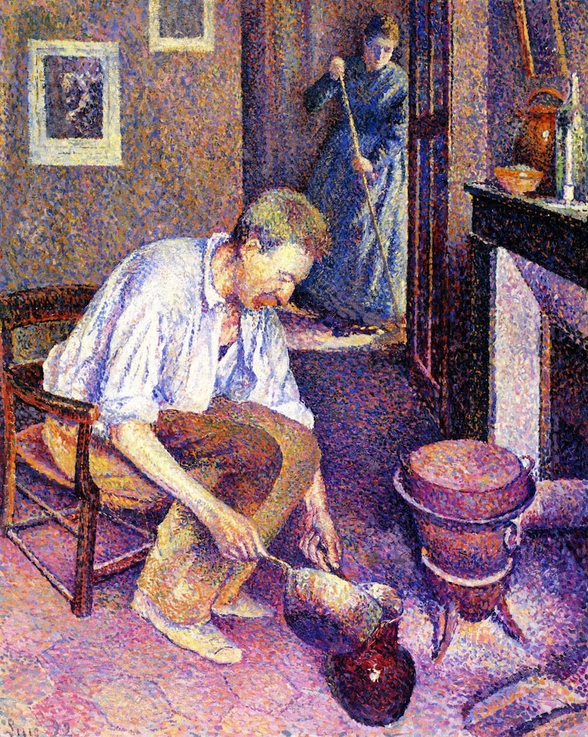 Coffee-Maximilien-Luce-Reproductie-Schilderij Coffee - Afbeelding 1