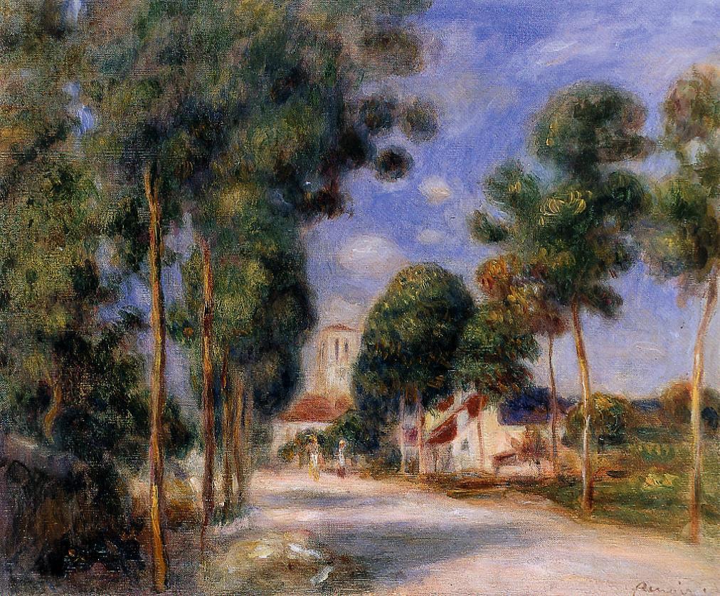 Entering-the-Village-of-Essoyes-1901-Pierre-Auguste-Renoir-Reproductie-Schilderij Entering the Village of Essoyes - Afbeelding 1
