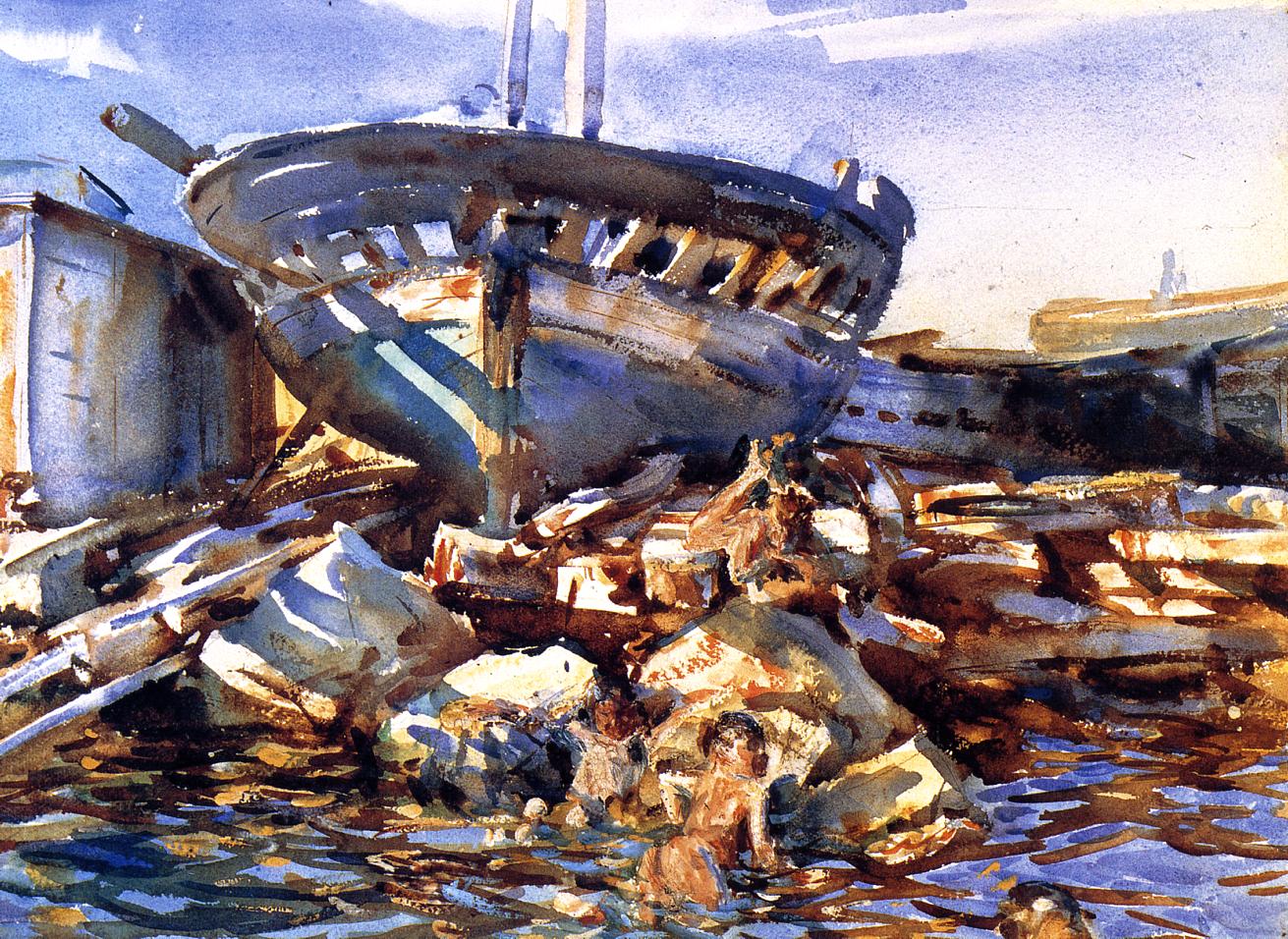 Flotsam-and-Jetsam-John-Singer-Sargent-Reproductie-Schilderij-1 Flotsam and Jetsam - Afbeelding 1