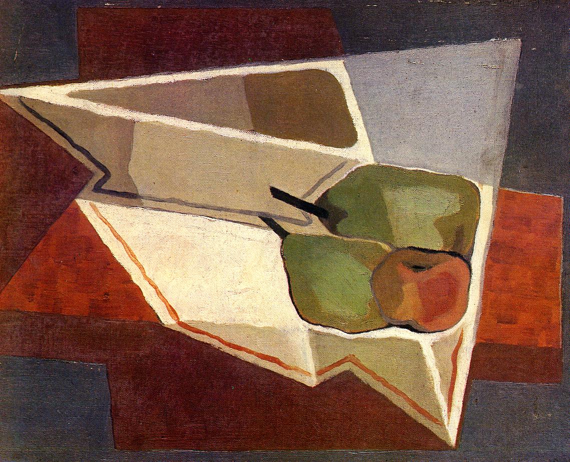 Fruit-with-Bowl-1926-Juan-Gris-Reproductie-Schilderij Fruit with Bowl - Afbeelding 1