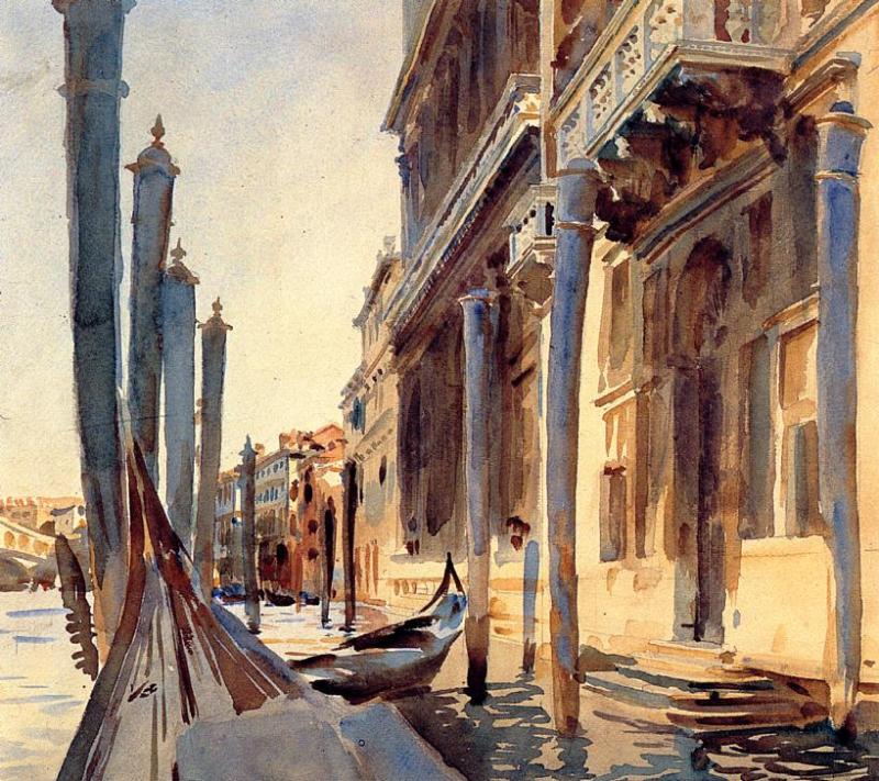 Grand-Canal-Venice-1907-John-Singer-Sargent-Reproductie-Schilderij-2 Grand Canal Venice - Afbeelding 1