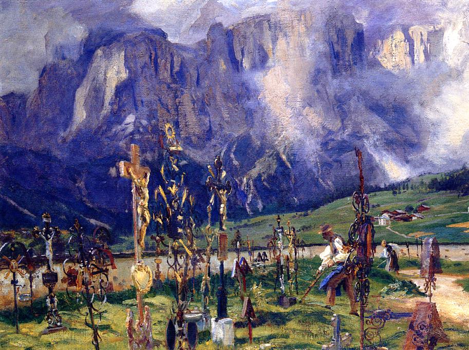 Graveyard-in-the-Tyrol-John-Singer-Sargent-Reproductie-Schilderij-1 Graveyard in the Tyrol - Afbeelding 1