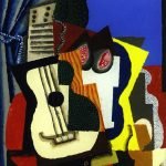 Guitar and Pomegranates by a Window