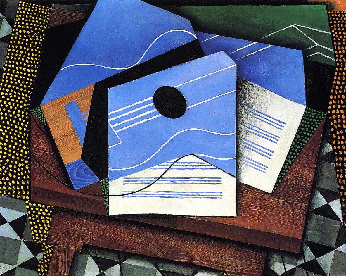 Guitar-on-a-Table-1915-Juan-Gris-Reproductie-Schilderij Guitar on a Table - Afbeelding 1