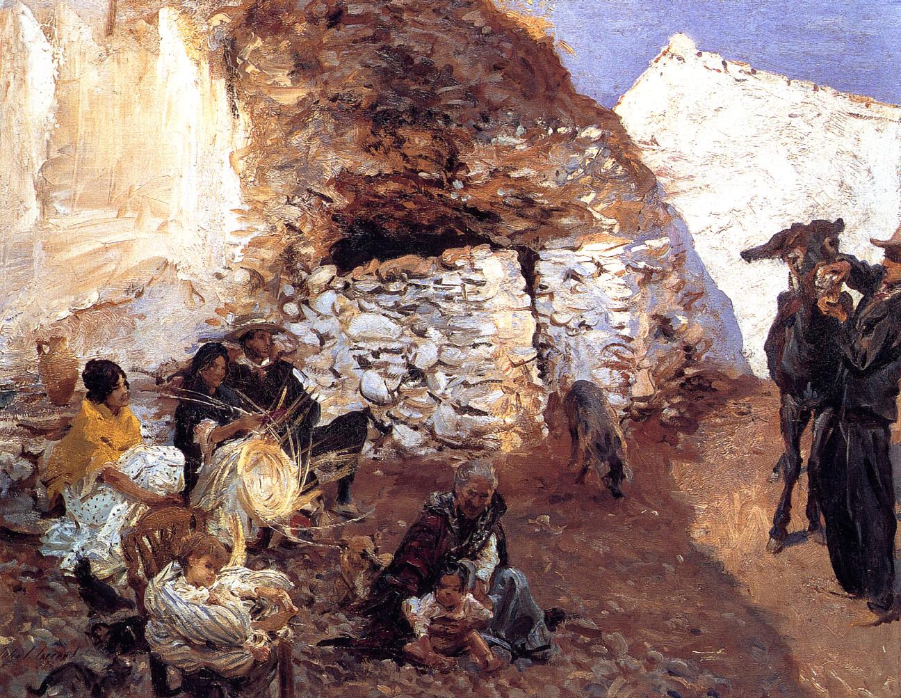 Gypsy-Encampment-1912-John-Singer-Sargent-Reproductie-Schilderij-1 Gypsy Encampment - Afbeelding 1