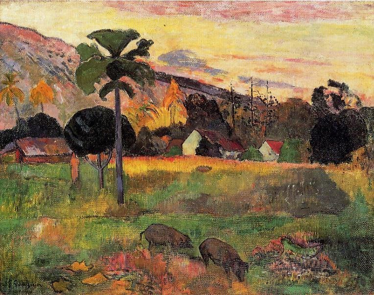 Haere-mai-venezi-aka-Come-Here-1891-Paul-Gauguin-Reproductie-Schilderij-1 Haere mai venezi (aka Come Here) - Afbeelding 1