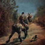 Horse and Rider with a Little Dog