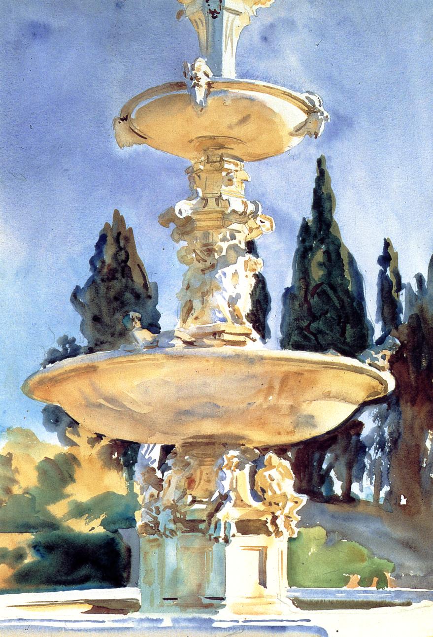 In-a-Medici-Villa-John-Singer-Sargent-Reproductie-Schilderij-1 In a Medici Villa - Afbeelding 1