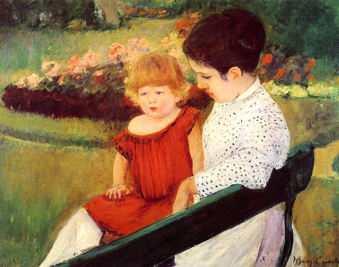 In-the-Park-1894-Mary-Cassatt-Reproductie-Schilderij In the Park - Afbeelding 1