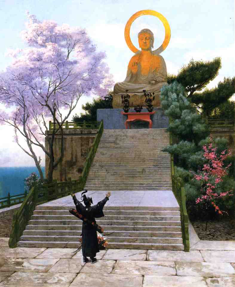 Japanese-Imploring-a-Divinity-1885-Jean-Leon-Gerome-Reproductie-Schilderij-3 Japanese Imploring a Divinity - Afbeelding 1