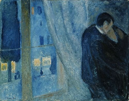 Kiss-by-the-window-Edvard-Munch-Reproductie-Schilderij Kiss by the window - Afbeelding 1