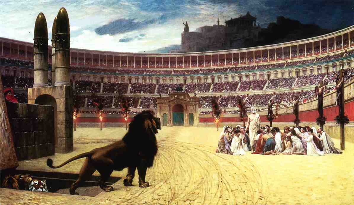 Last-Prayers-of-the-Christian-Martyrs-1883-Jean-Leon-Gerome-Reproductie-Schilderij-3 Last Prayers of the Christian Martyrs - Afbeelding 1