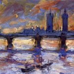 London the Thames Evening