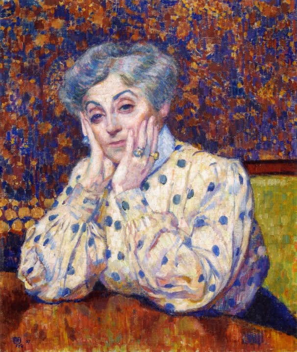Madame-Theo-van-Rysselberghe-Theo-van-Rysselberghe-Reproductie-Schilderij Madame Theo van Rysselberghe - Afbeelding 1