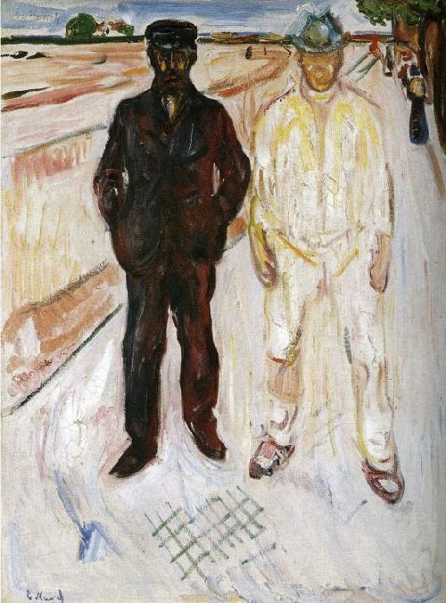 Mason-and-Mechanic-Edvard-Munch-Reproductie-Schilderij Mason and Mechanic - Afbeelding 1