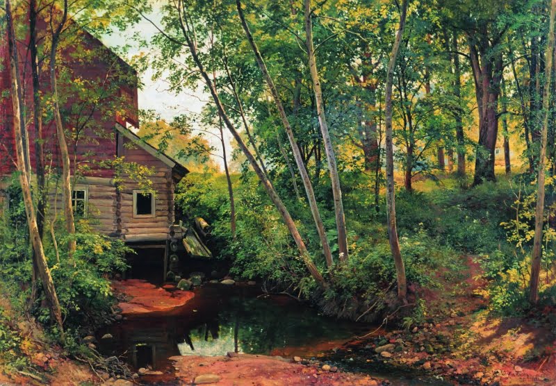 Mill-in-the-Forest-Ivan-Ivanovich-Shishkin-Reproductie-Schilderij Mill in the Forest - Afbeelding 1