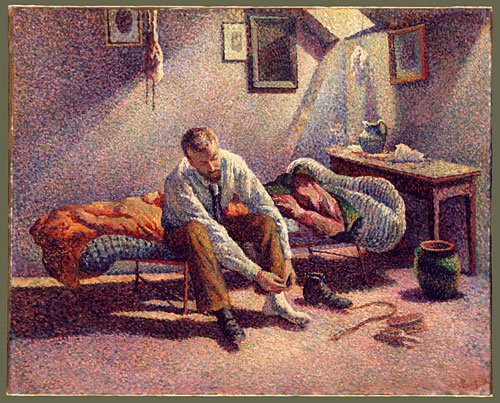 Morning-Interior-1890-Maximilien-Luce-Reproductie-Schilderij Morning Interior - Afbeelding 1
