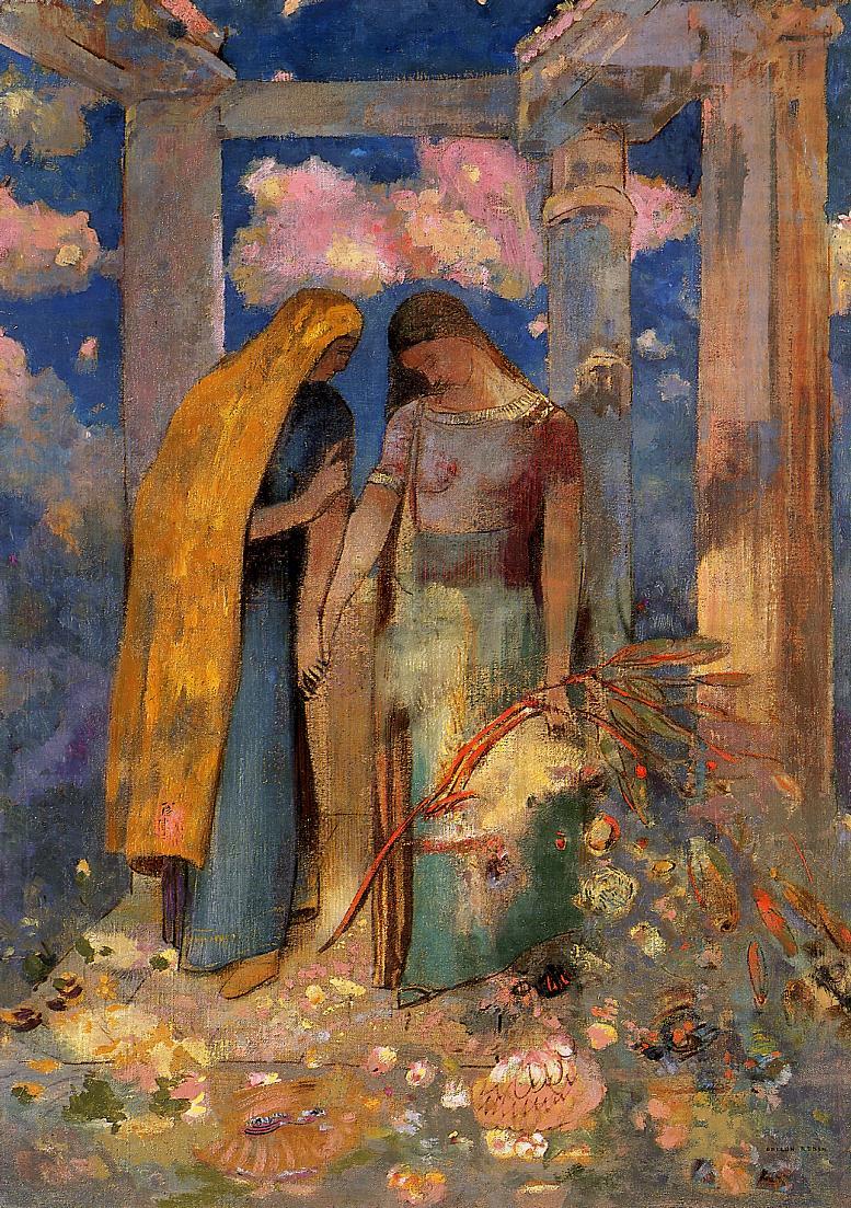 Mystical-Conversation-Odilon-Redon-Reproductie-Schilderij-1 Mystical Conversation - Afbeelding 1