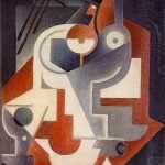 Newspaper Glass and Pear