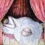 Nude Behind Red Curtains