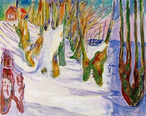 Old-Trees-Edvard-Munch-Reproductie-Schilderij Old Trees - Afbeelding 1