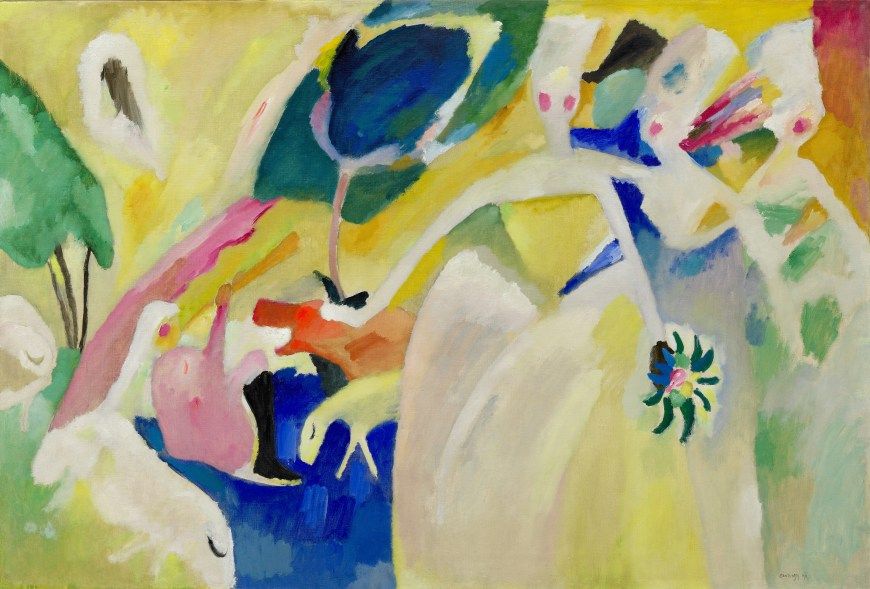 Pastorale-Wassily-Kandinsky-Reproductie-Schilderij Pastorale - Afbeelding 1