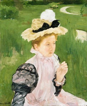Portrait-of-a-Young-Girl-1899-Mary-Cassatt-Reproductie-Schilderij Portrait of a Young Girl - Afbeelding 1