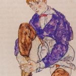 Portrait of the Artist’s Wife Seated Holding Her Right Leg