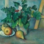 Pot of Primroses and Fruit