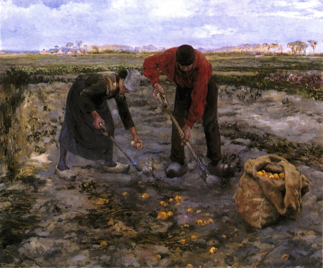 Potato-Harvest-Theo-van-Rysselberghe-Reproductie-Schilderij Potato Harvest - Afbeelding 1