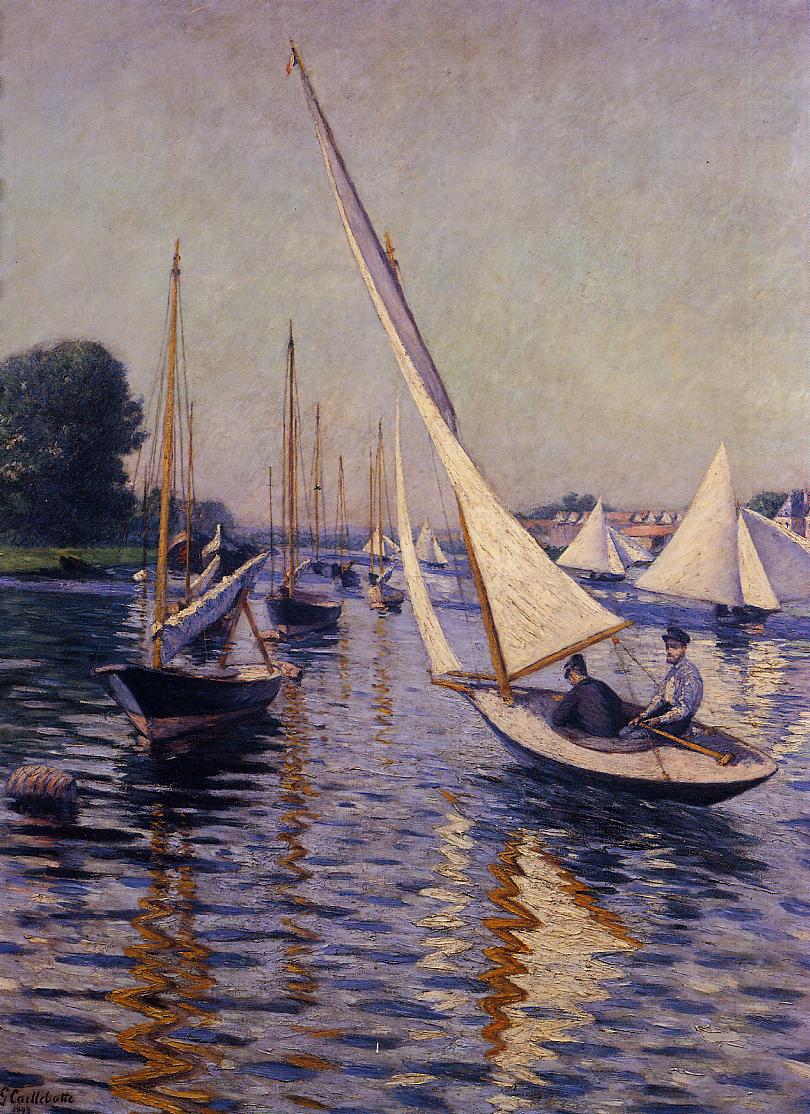 Regatta-at-Argenteuil-1893-Gustave-Caillebotte-Reproductie-Schilderij Regatta at Argenteuil - Afbeelding 1