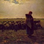 Shepherdess With Her Flock